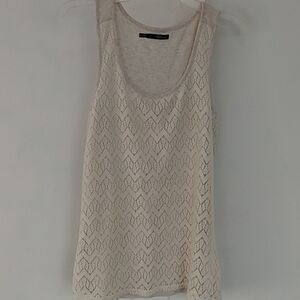 ⚡️Maurice’s Lace Chevron Tank | Ivory Chic | Sz M 🖤